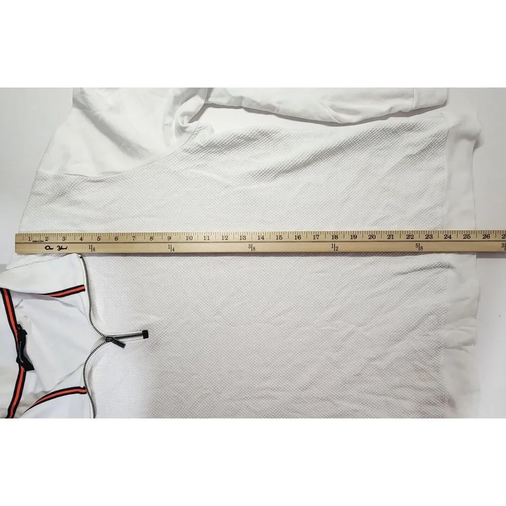 Bugatchi Mens Size XL White‎ Long Sleeve 11/4 Zip Pullover
